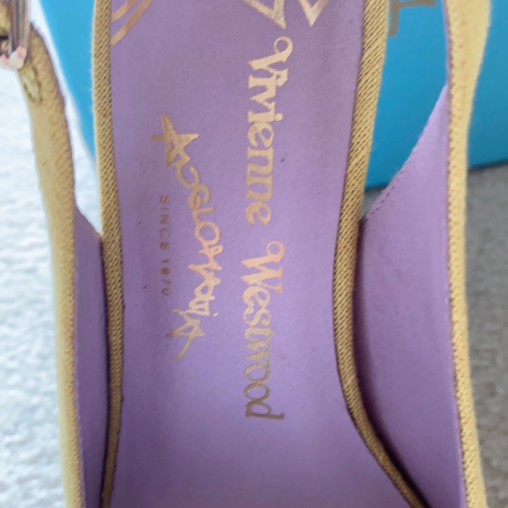💥SOLD💥✨RARE ✨ Vivienne Westwood Canvas Platform Slingback Pumps - Picture 5 of 14